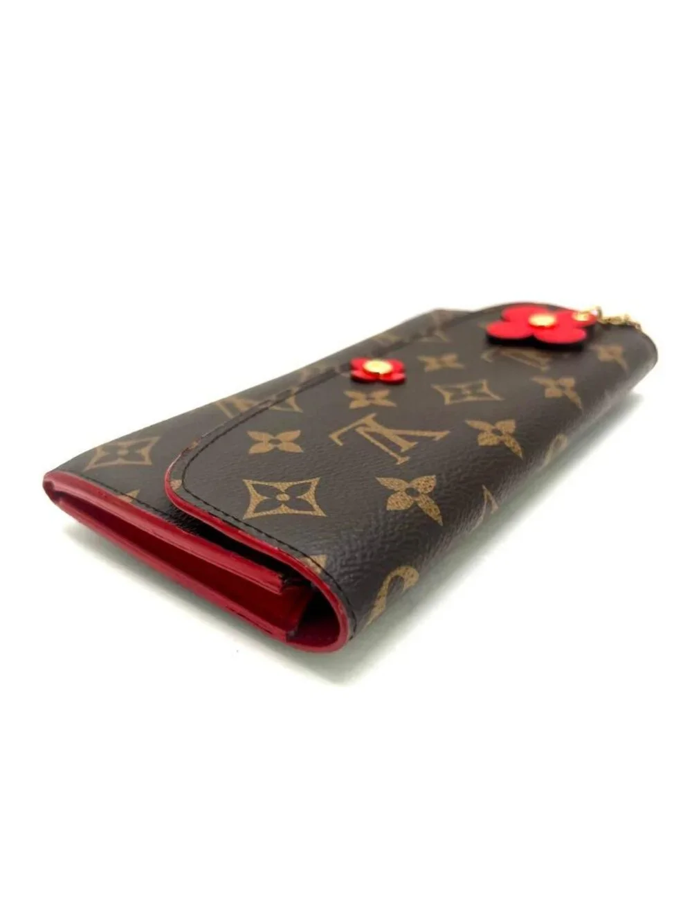 Louis Vuitton Monogram Portefeuille Emily Flower Charm Cerise Wallet